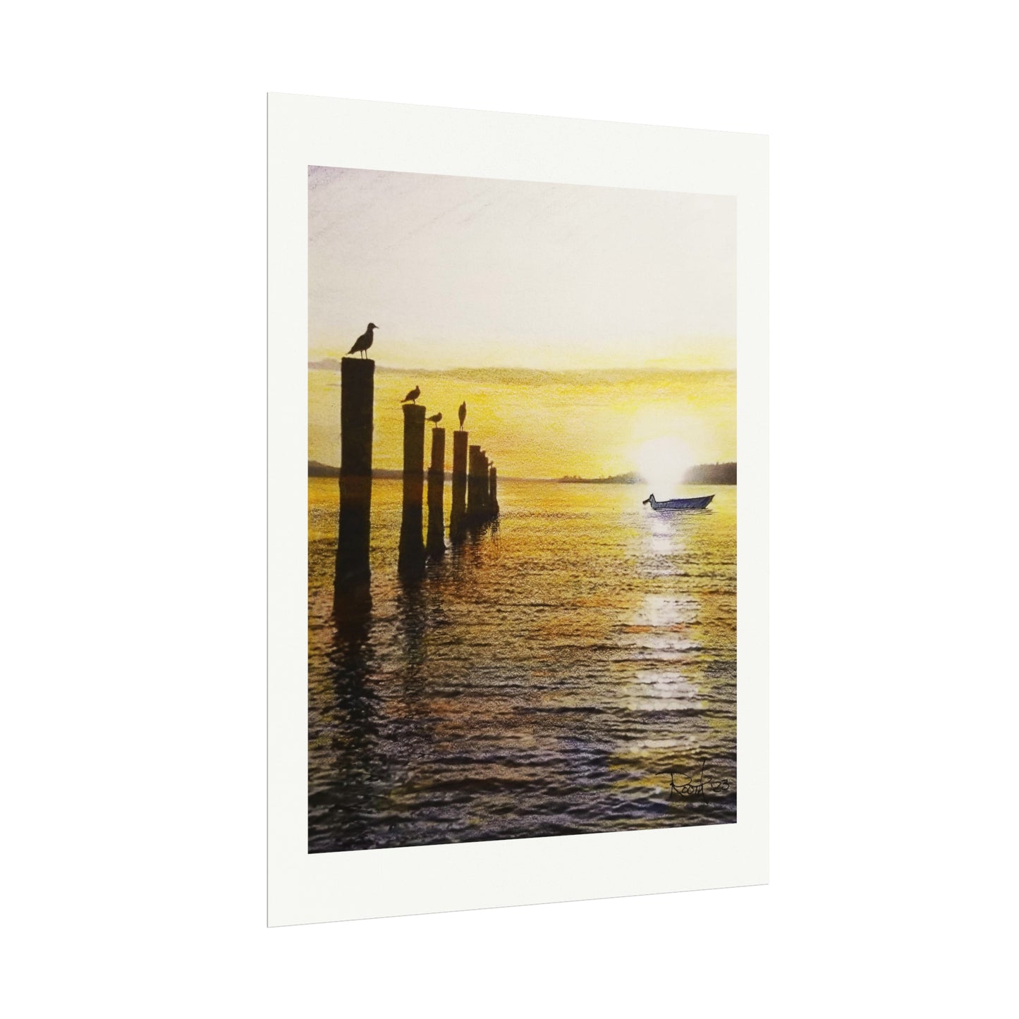 "Beach at Sunset" water color prints