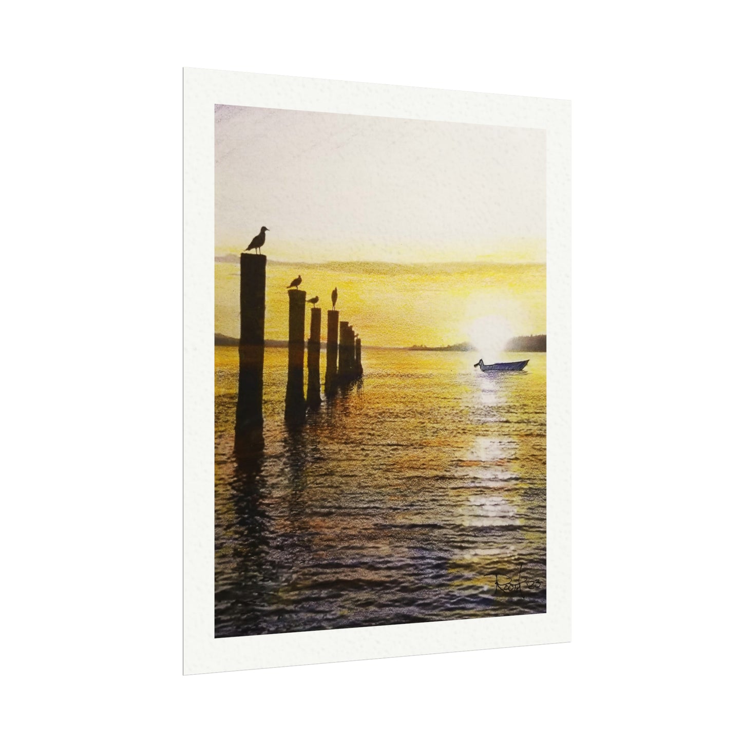 "Beach at Sunset" water color prints
