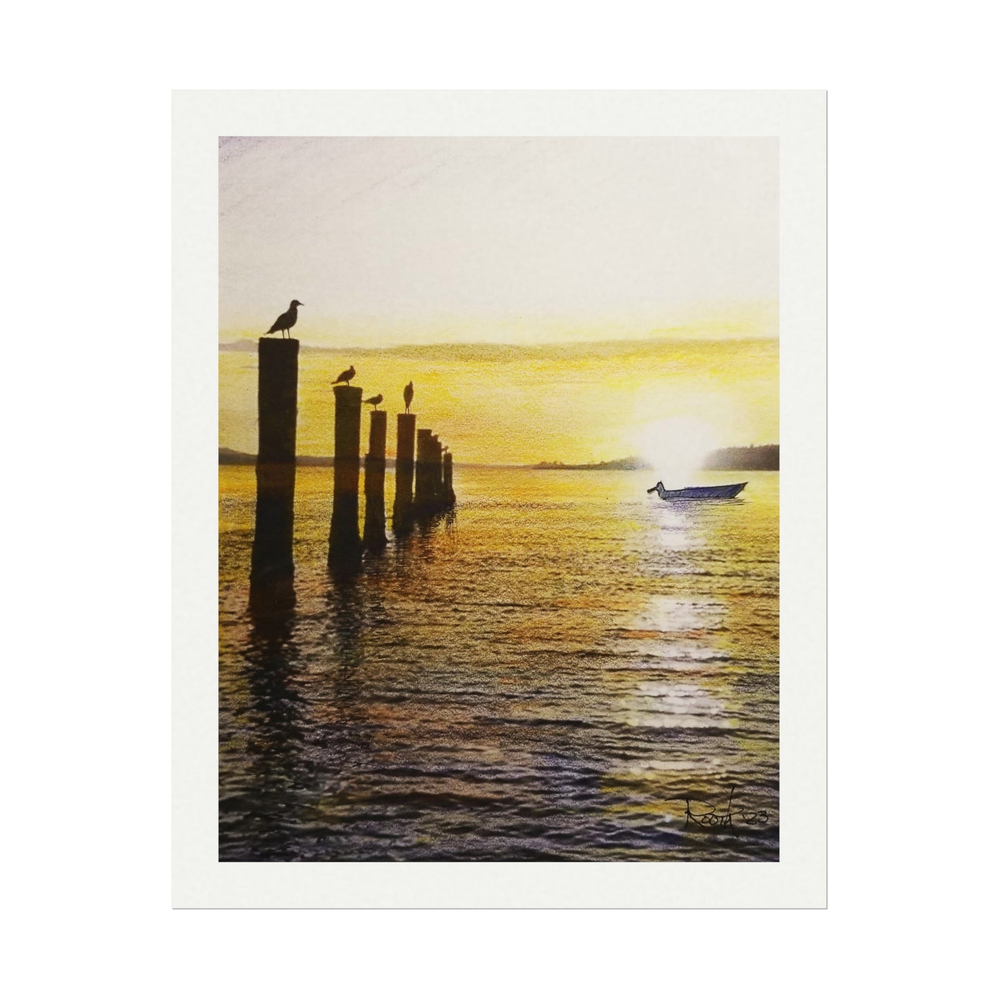 "Beach at Sunset" water color prints