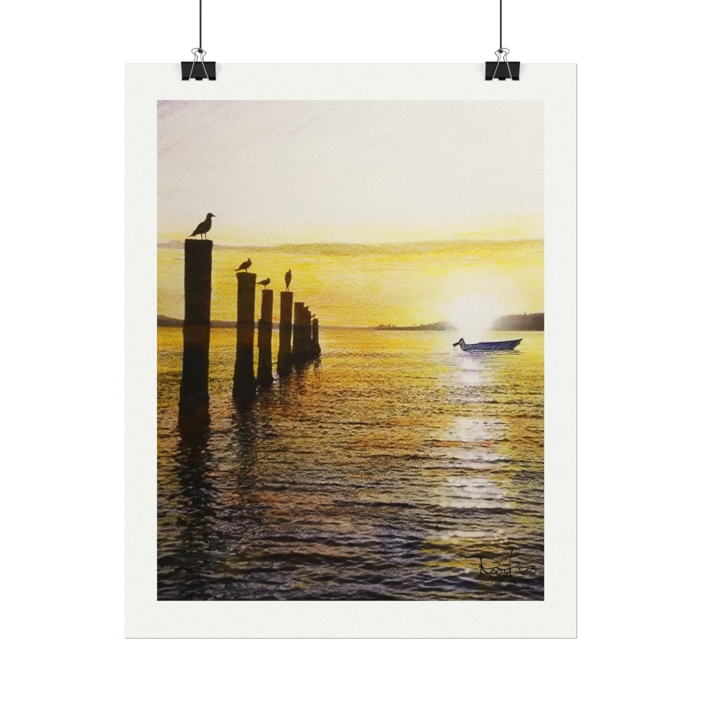 "Beach at Sunset" water color prints