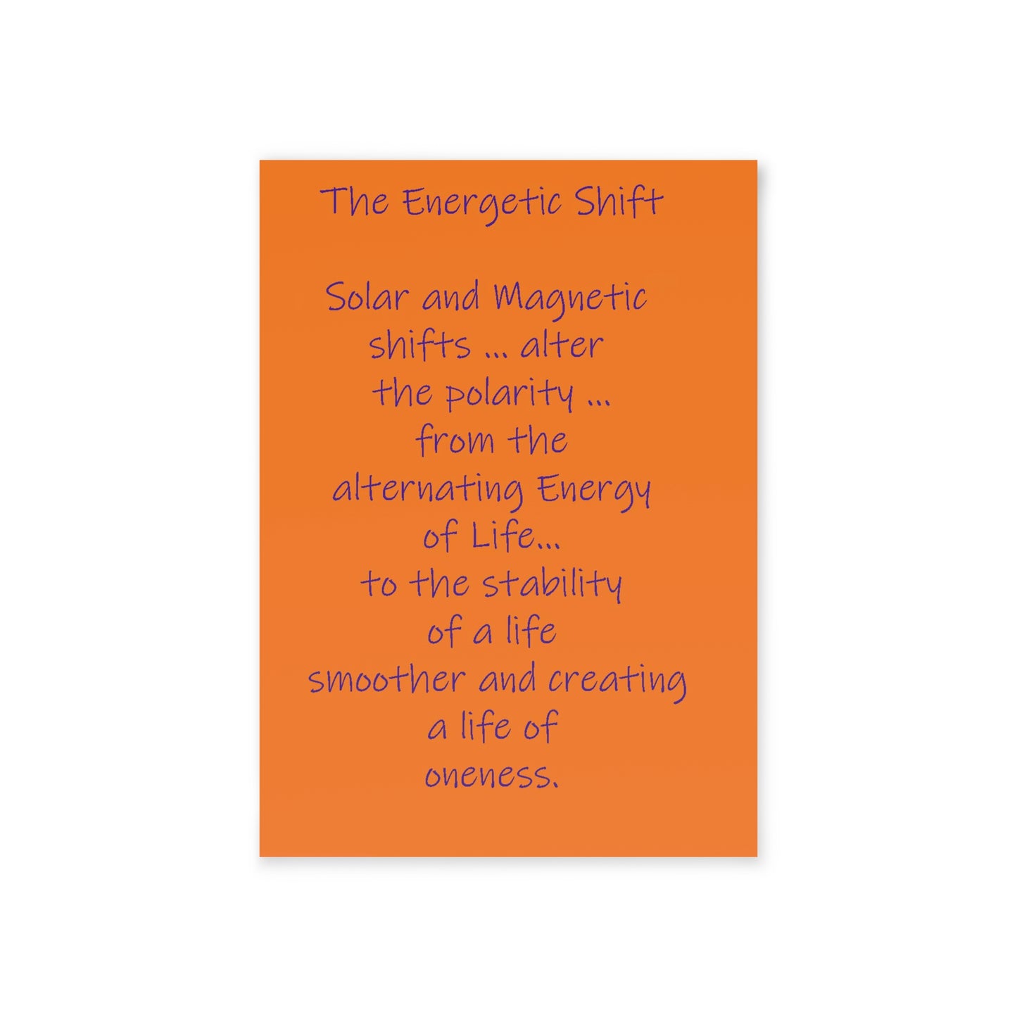 The Energetic Shift